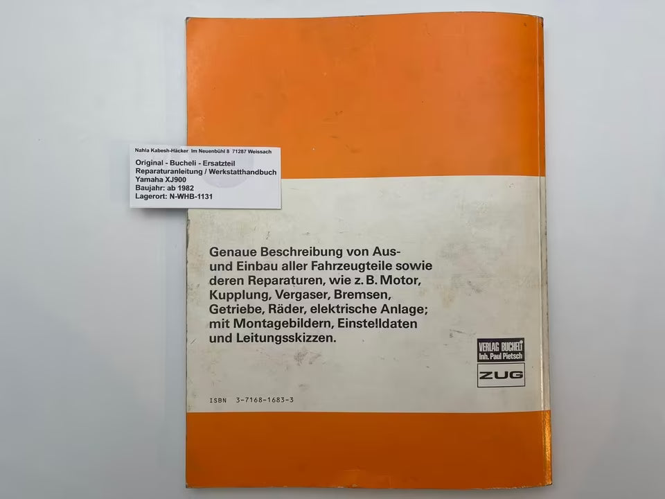 WORKSHOP MANUAL _ GERMAN _ original _ SUZUKI_ GSX 750 _ year of manufacture 1998