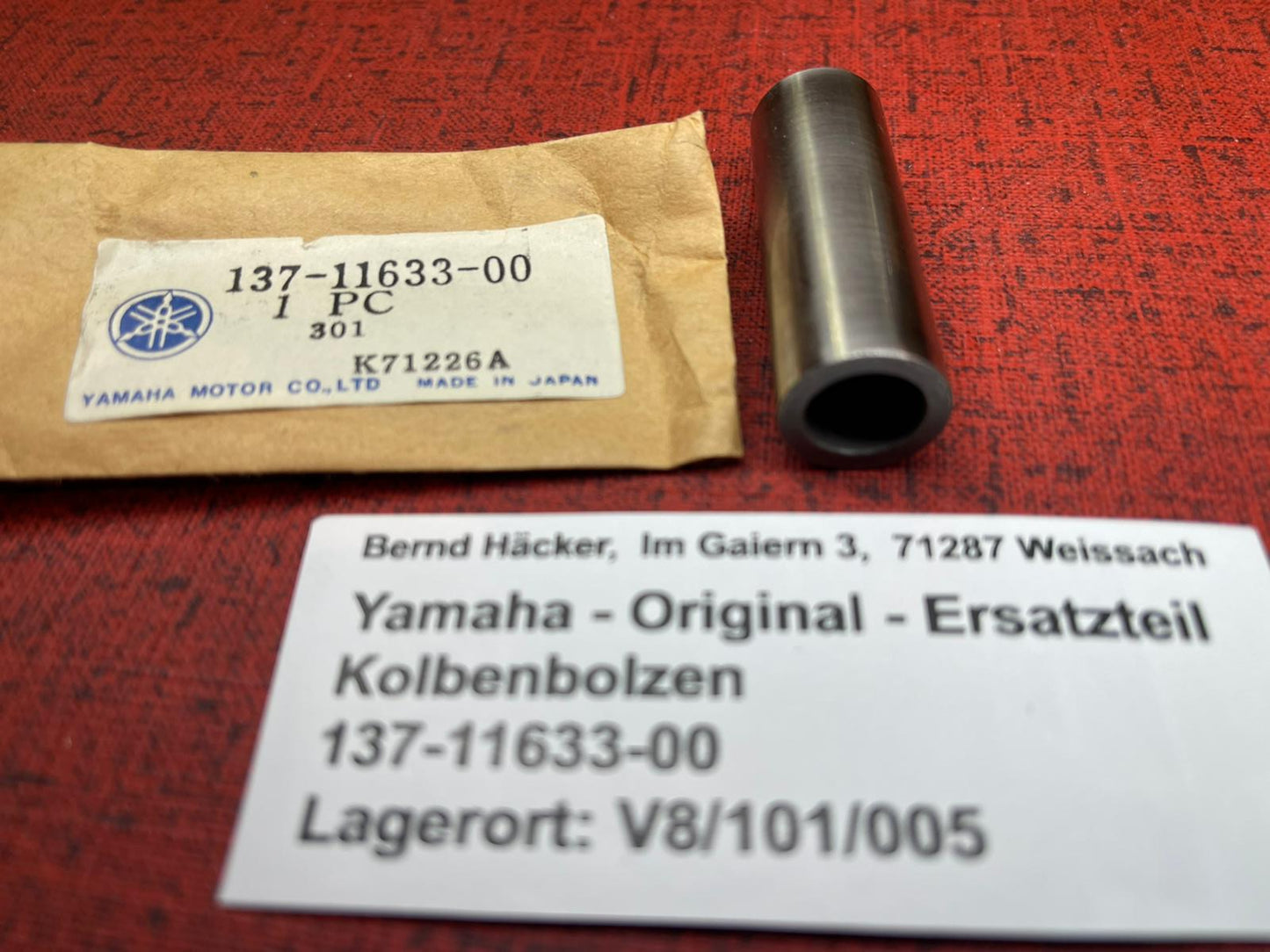 Kolbenbolzen YZ125 YZ 125 Bj. 197 - 1977 Yamaha 137-11633-00 NOS neu (Kopie)