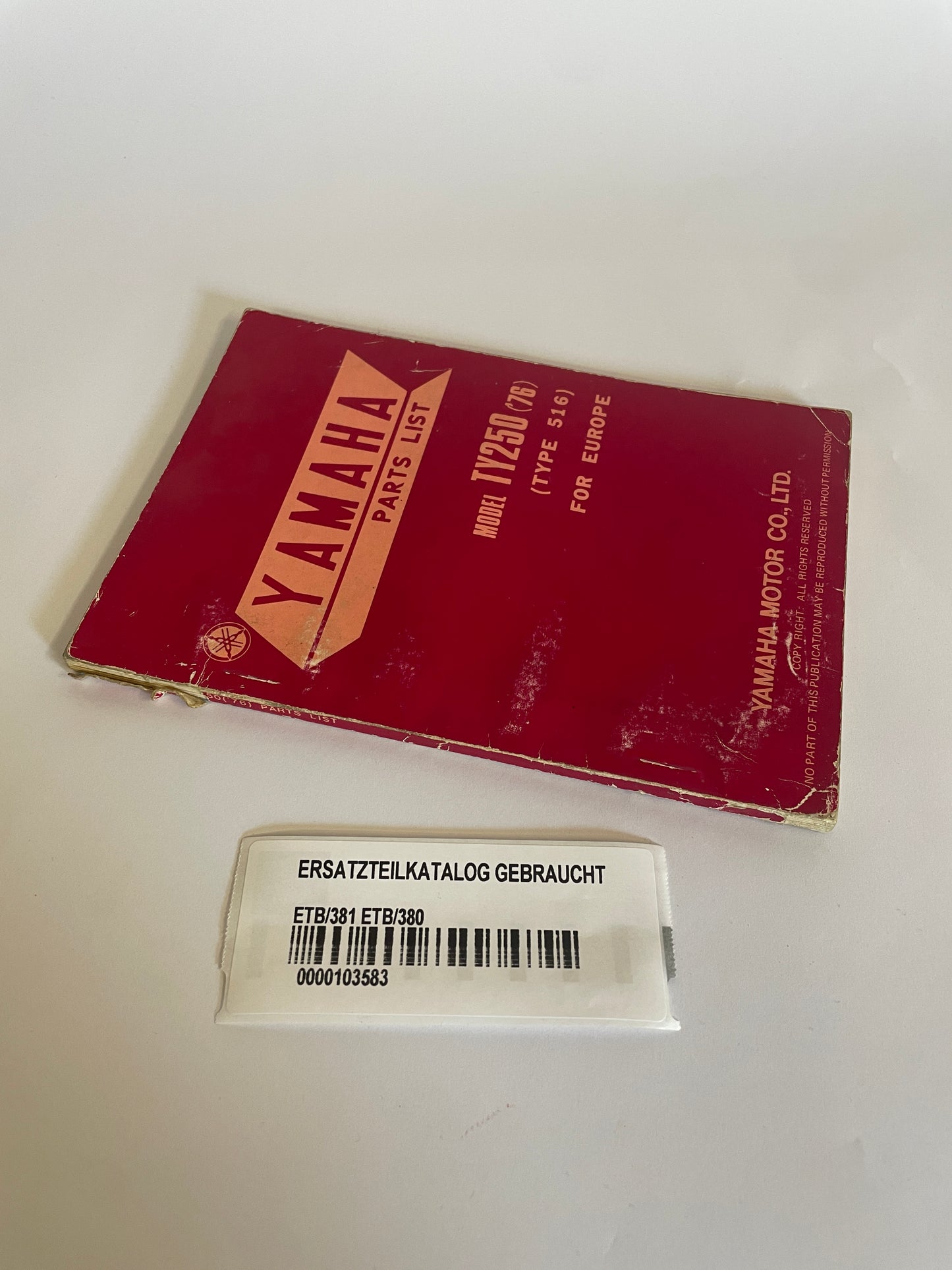 Yamaha TY250 Typ 516 Ersatzteilkatalog Parts List