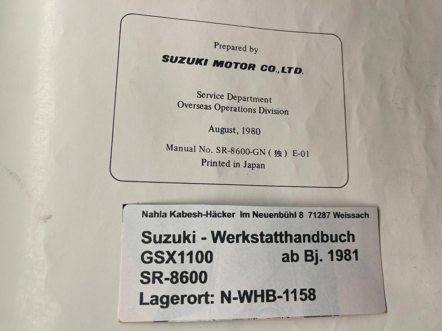 Werkstatthandbuch Suzuki GSX1100E GSX 1100 E Bj. ab 1981 -