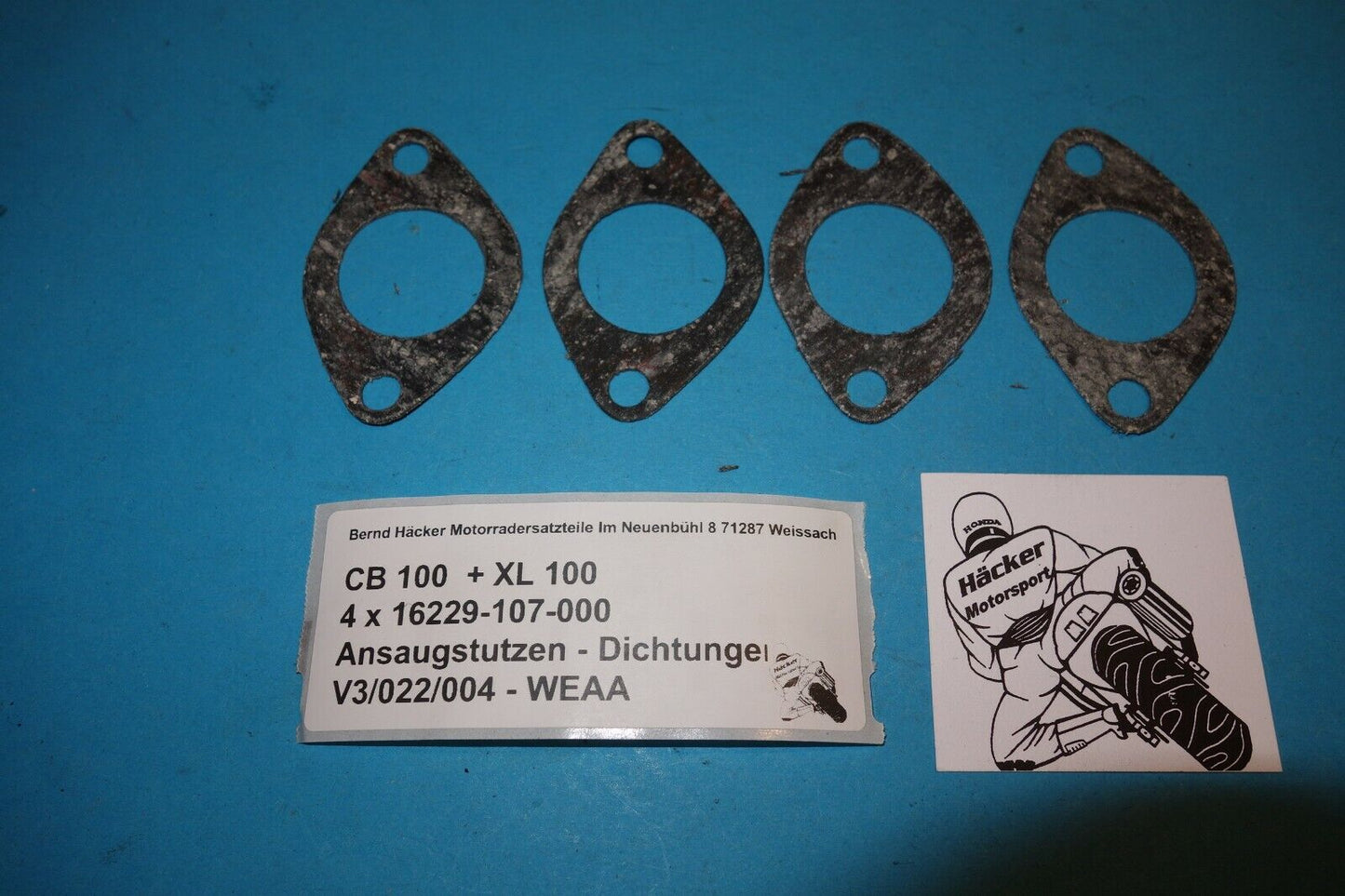 Intake manifold gasket 4 X, GASKET, CARBURETOR , CL 100 , SL 100, 16229-107-000