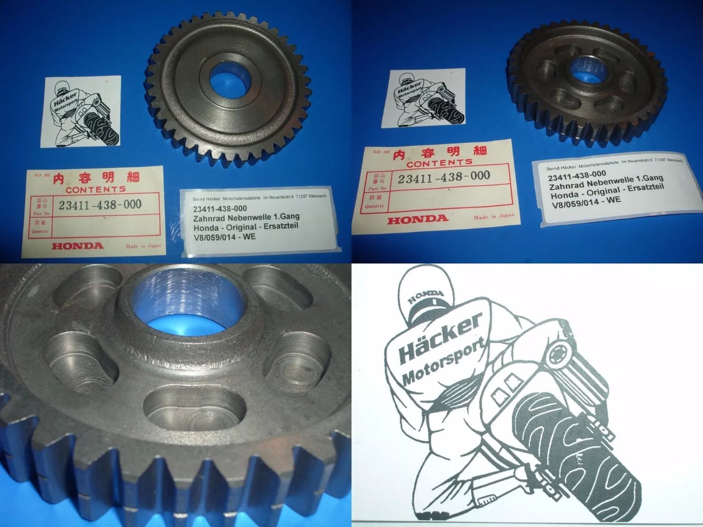 Zahnrad 38 Z _ GEAR, COUNTERSHAFT LOW _ NOS _ CB 900 F _ CB900 F _ 23411-438-000