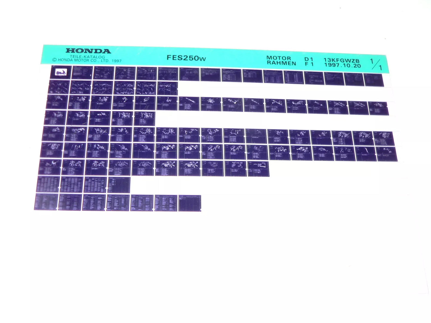 Microfich spare parts list _ FES 250 _ FES250 _ Foresight _ MF04 _ Year of manufacture 1998