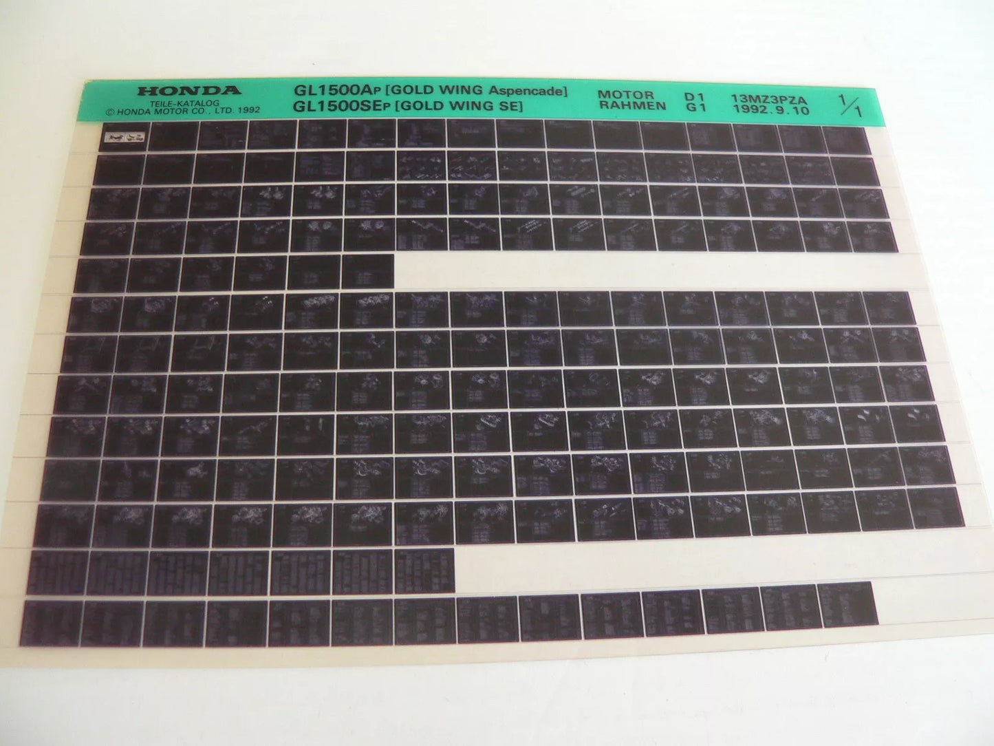 Microfich Ersatzteilliste _ GL 1500 SE _ GL1500 A _ Aspencade _ Baujahr 1993