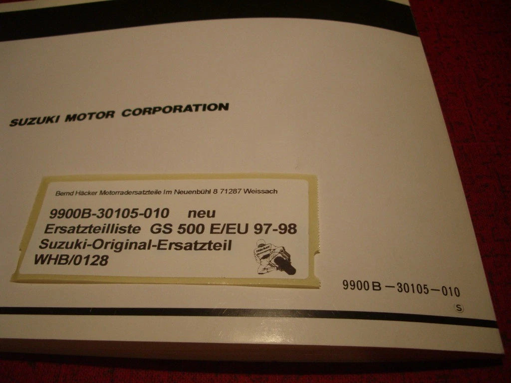 29,00 Euro inkl. Versand Ersatzteilkatalog neu GS500E Bj. 1997 + 1998