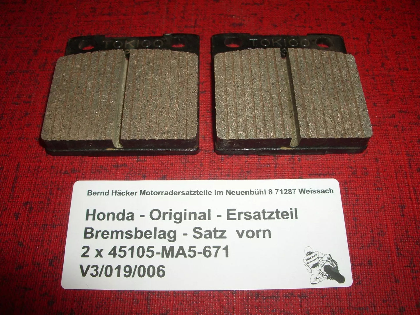 Original Bremsbeläge _ Bremsbelag - Satz _ vorn _ CB 650 _ CB 650 C _ FA 045