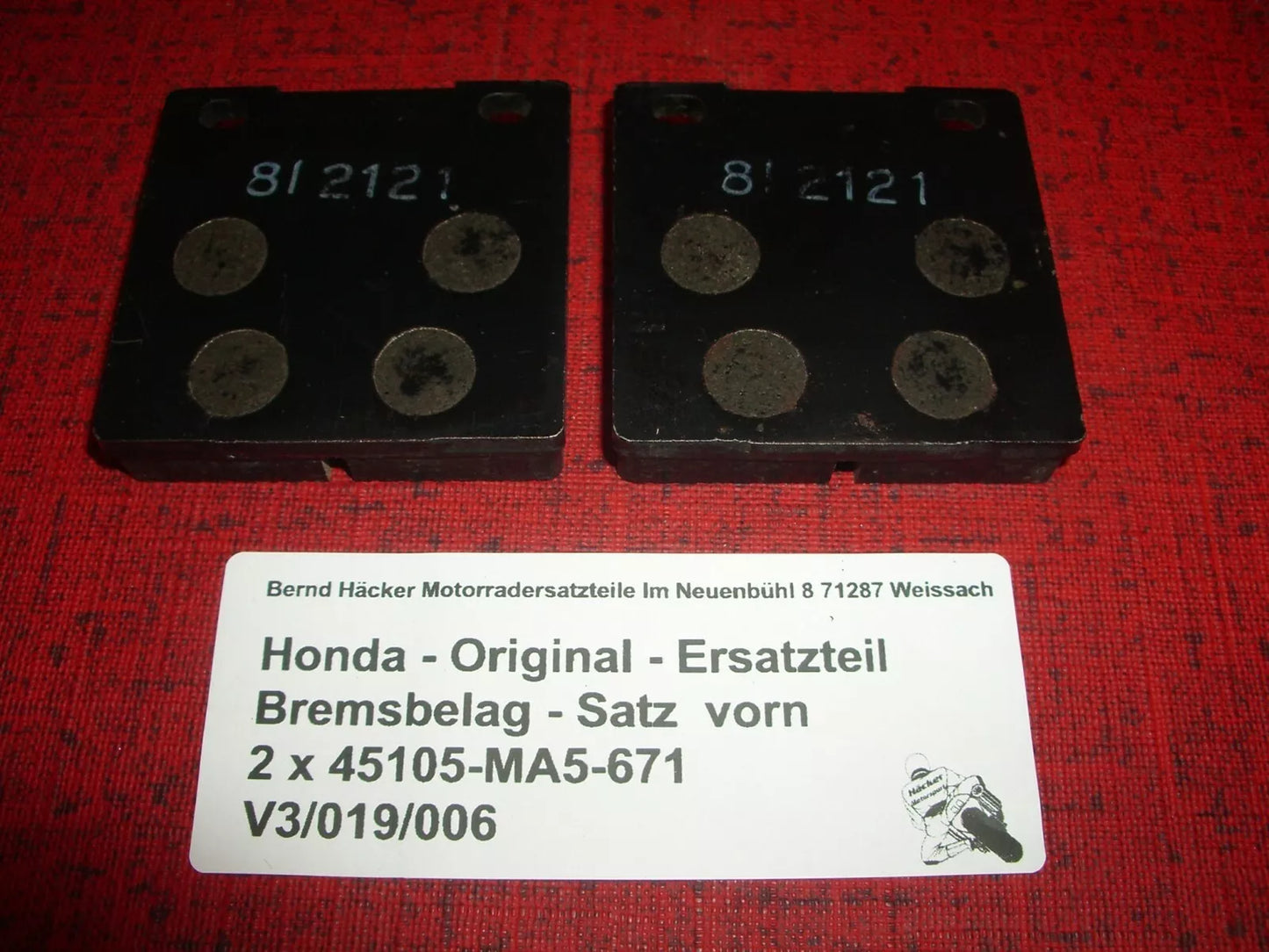 Original Bremsbeläge _ Bremsbelag - Satz _ vorn _ CB 650 _ CB 650 C _ FA 045