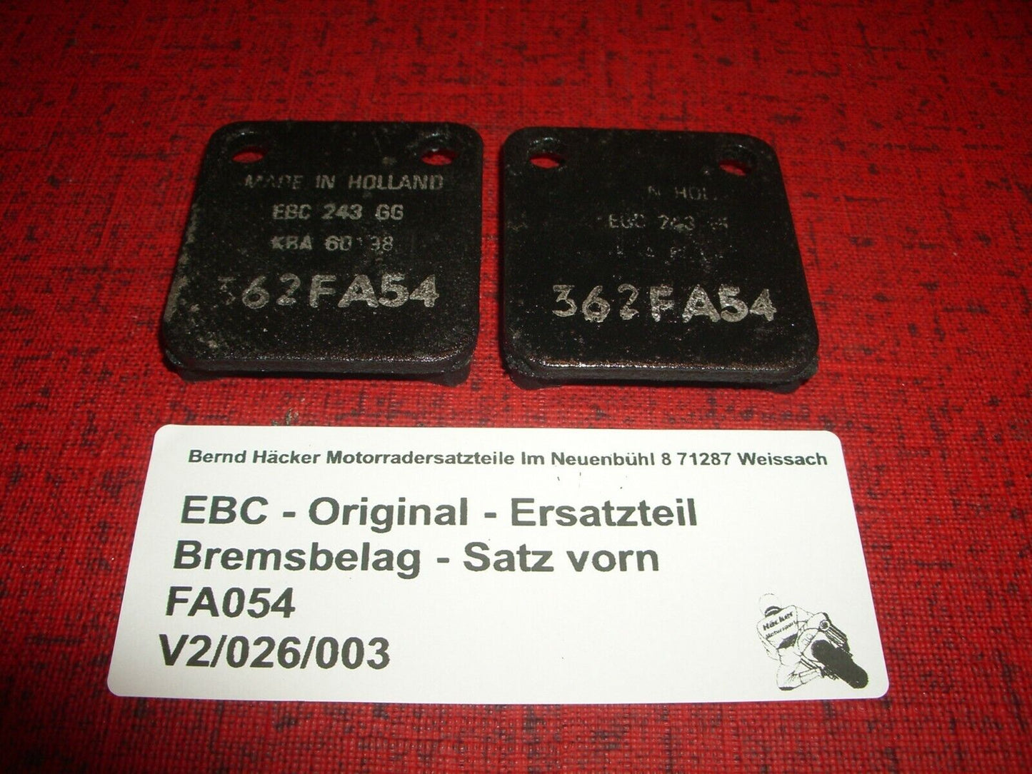 Bremsbelag _ Bremsbeläge _ Satz _ hinten _ Kawasaki _KLX 125 C _ EBC FA 054