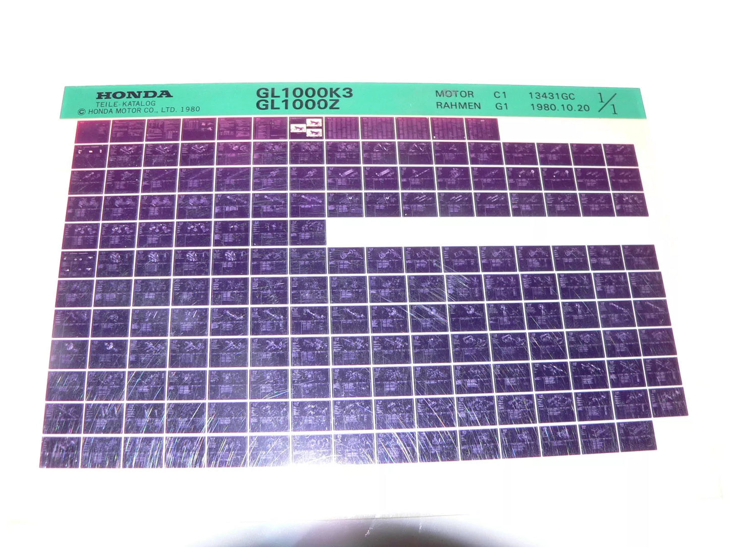 Microfich spare parts list _ GL 1000 K3 _ GL1000 Z _ Gold Wing Bj 1978 - 1979