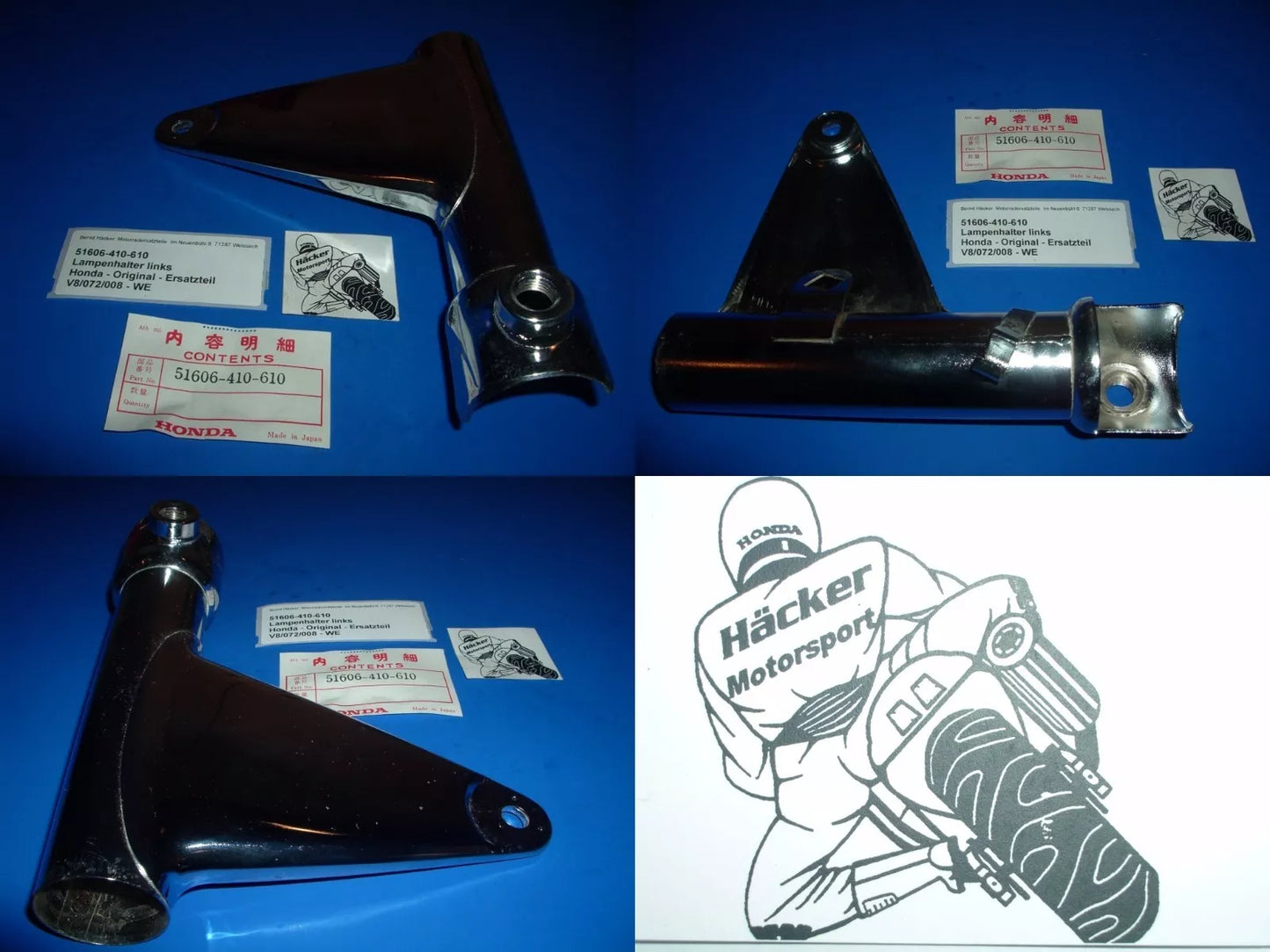 Lamp holder left _ COVER, LEFT. FR. FORCK _ CB 750 F2 _ year 1978_ 51606-410-610