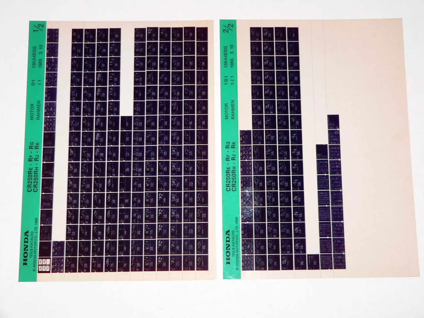 Microfich _ Spare parts list _ CR 250 R _ CR250 R _ Moto Cross _ Year 1984 - 1989