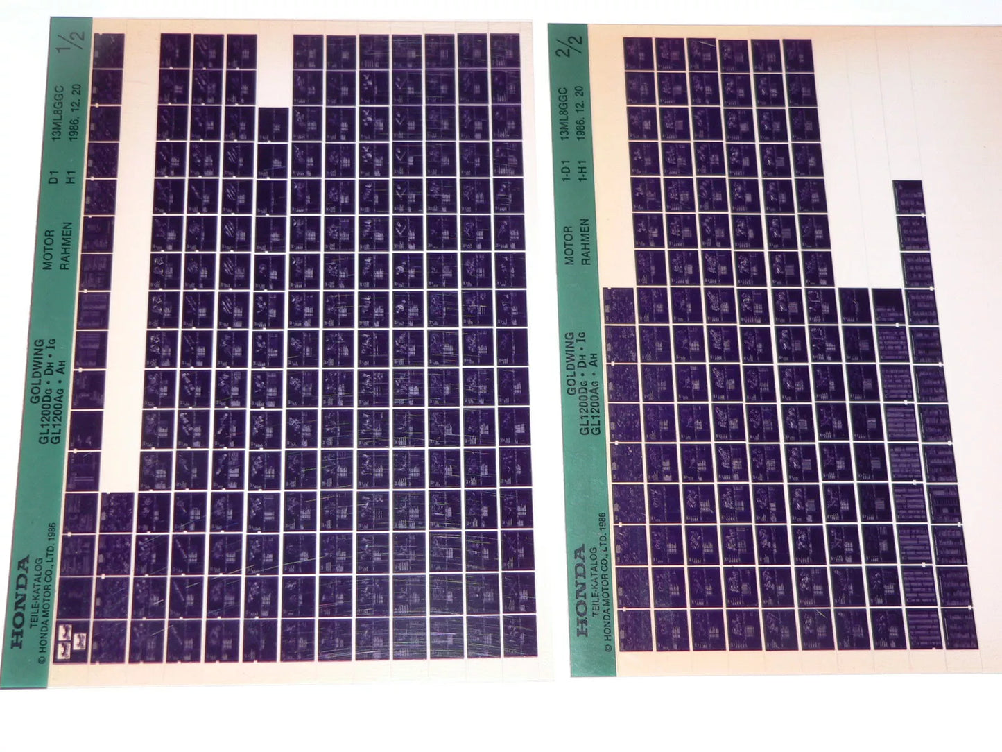 Microfich spare parts list _ GL 1200 D _ GL1200 A_ Aspencade _ year 1986 - 1987