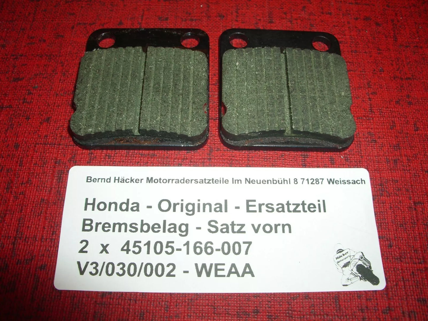 Original Bremsbeläge _ Bremsbelag - Satz _ vorn _ CG 125 E _ 2004-2008 _ FA 054_
