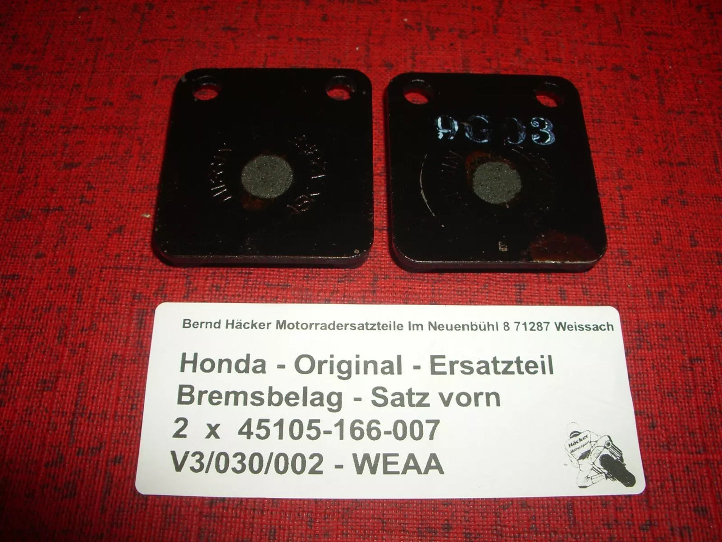 Original Bremsbeläge _ Bremsbelag - Satz _ vorn _ CG 125 E _ 2004-2008 _ FA 054_
