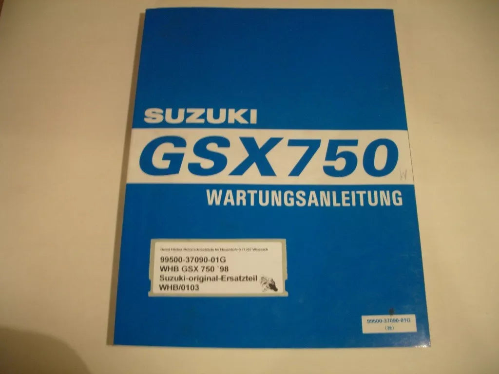 WERKSTATTHANDBUCH _ DEUTSCH _ original _ SUZUKI_ GSX 750 _ Baujahr 1998