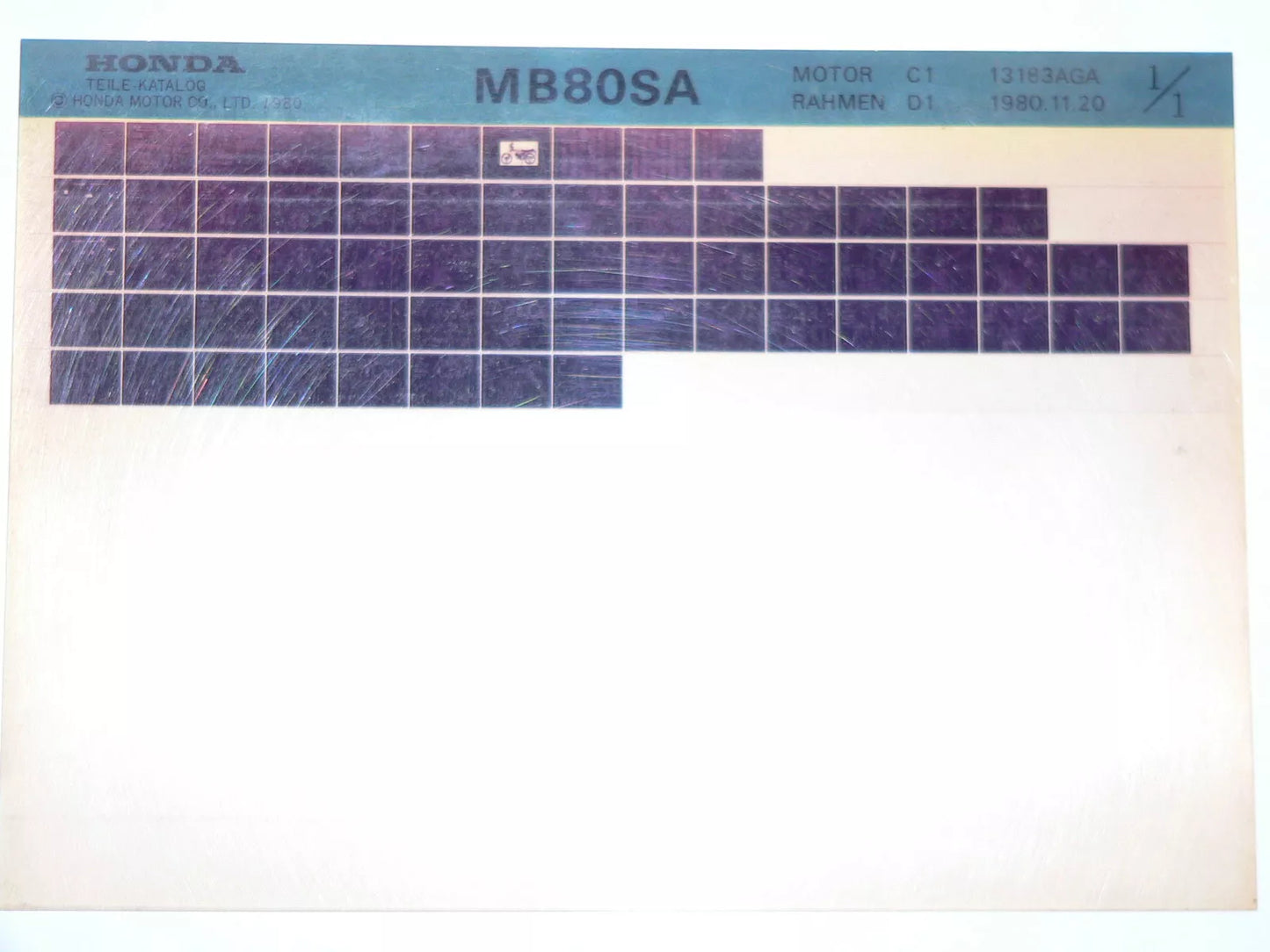 Microfich _ Ersatzteilliste Teilekatalog _ MB 80 S _ MB80 S_ HC01 _ 1980 - 1984