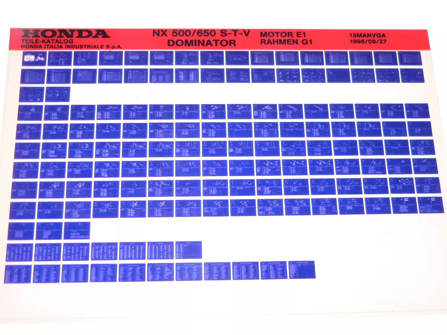 Microfich spare parts list _ NX 650 _ NX650 _ Dominator _ RD08 _ Year 1995 - 1997