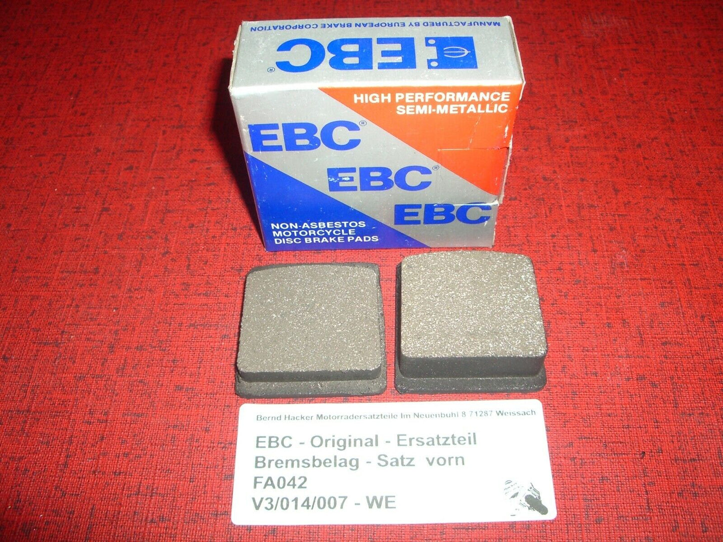 Bremsbelag _ Bremsbeläge _ Satz _ vorn _ RD 125 _ RD 200 _ 78 - 80 _ EBC FA 042