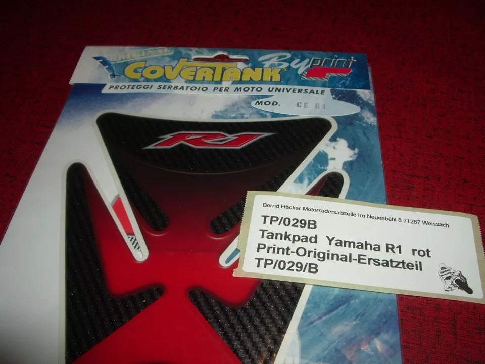 Tankpad _ Tankschutz _ Yamaha - YZF 1000 R1 _Modelle_ carbon - rot _ 1a Qualität