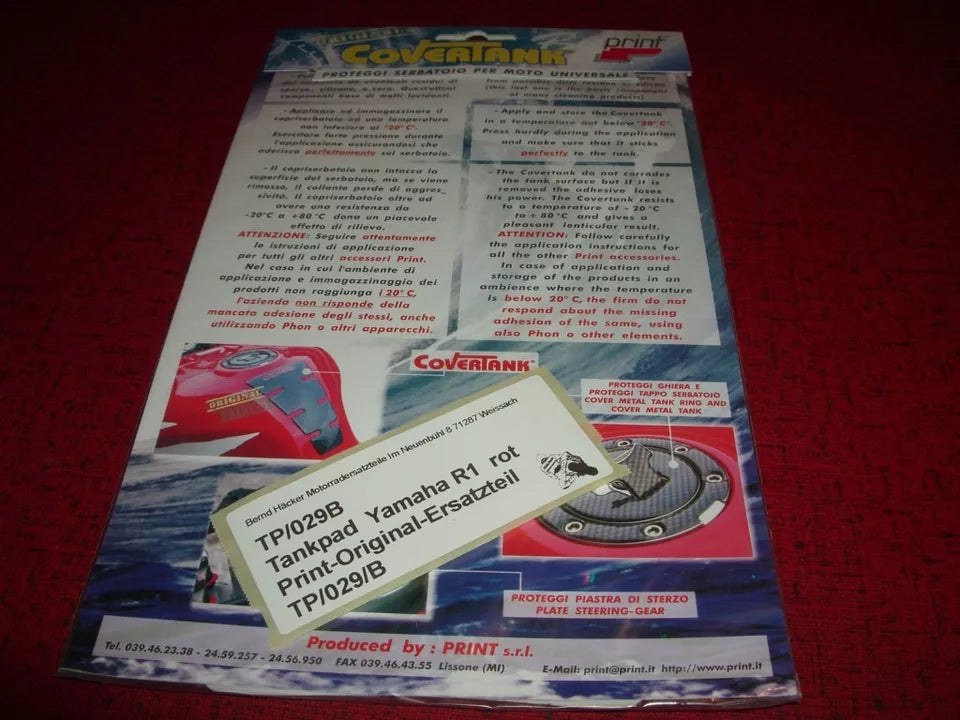 Tankpad _ Tankschutz _ Yamaha - YZF 1000 R1 _Modelle_ carbon - rot _ 1a Qualität
