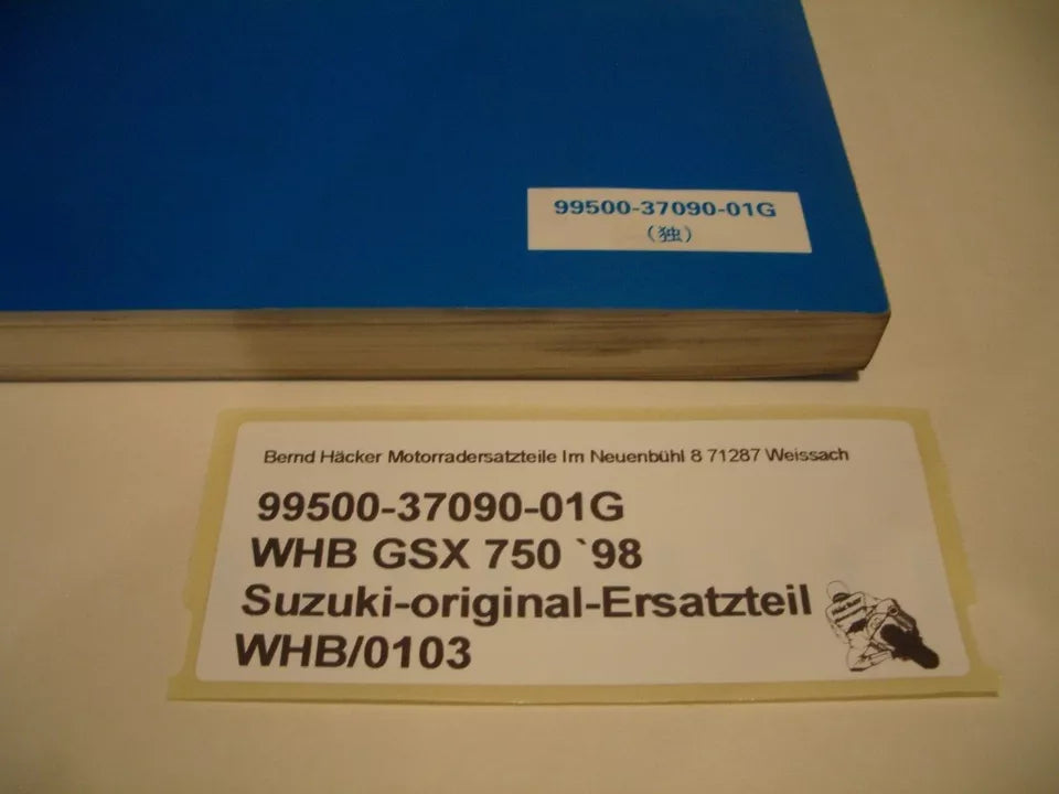 WERKSTATTHANDBUCH _ DEUTSCH _ original _ SUZUKI_ GSX 750 _ Baujahr 1998