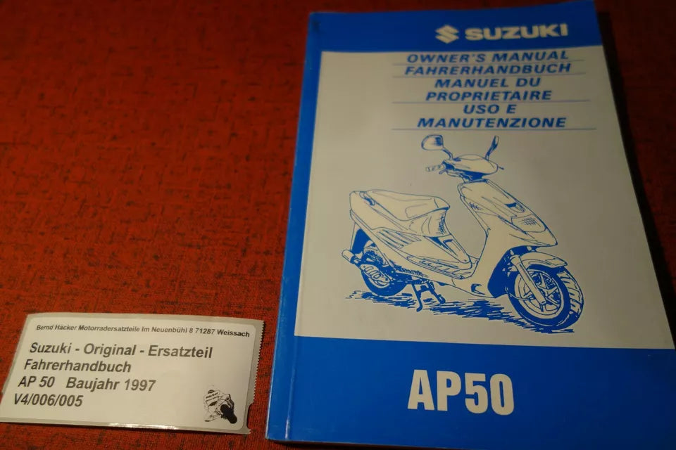 Driver's Manual _ Owners Manual _ Manuel du Proprietaire _ AP 50 _ Year of manufacture 1997