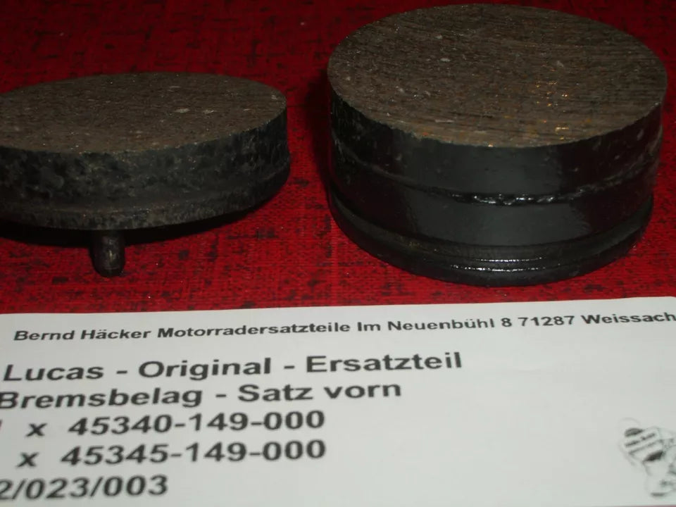 Lucas _ Bremsbeläge _ vorn _CB 125 K6 _ Baujahr 1976 _ 45340 / 45345-351-700