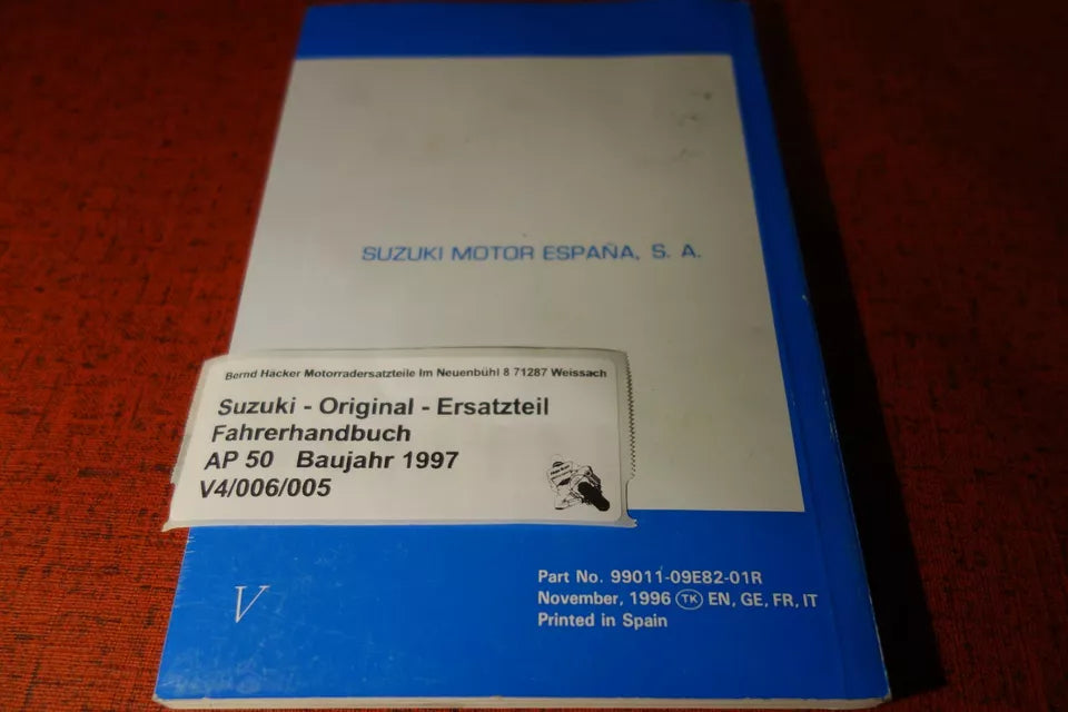 Driver's Manual _ Owners Manual _ Manuel du Proprietaire _ AP 50 _ Year of manufacture 1997