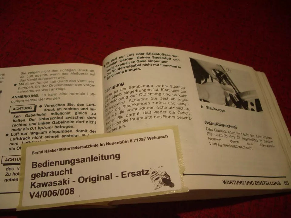 Fahrerhandbuch Kawasaki Z 550 GP Z550 GP Baujahr 1982