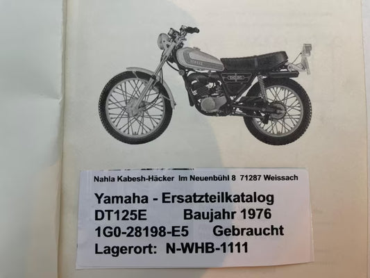 Ersatzteilkatalog DT125E DT 125 E Baujahr 1976 Yamaha Ersatzteilliste