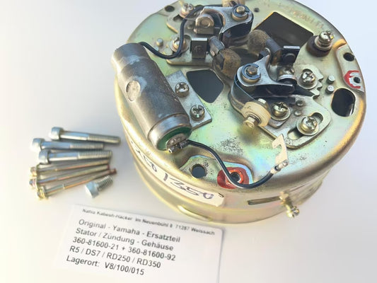 Stator Gehäuse Zündeinheit RD250 RD350 Bj. 1970 - 1976 Original Yamaha 360-81600-21
