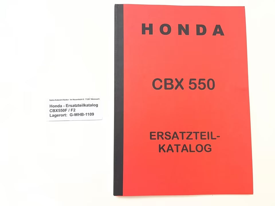 Ersatzteilkatalog CBX550F CBX 550 F / F2 Bj. 1982 - 1984 Honda Ersatzteilliste