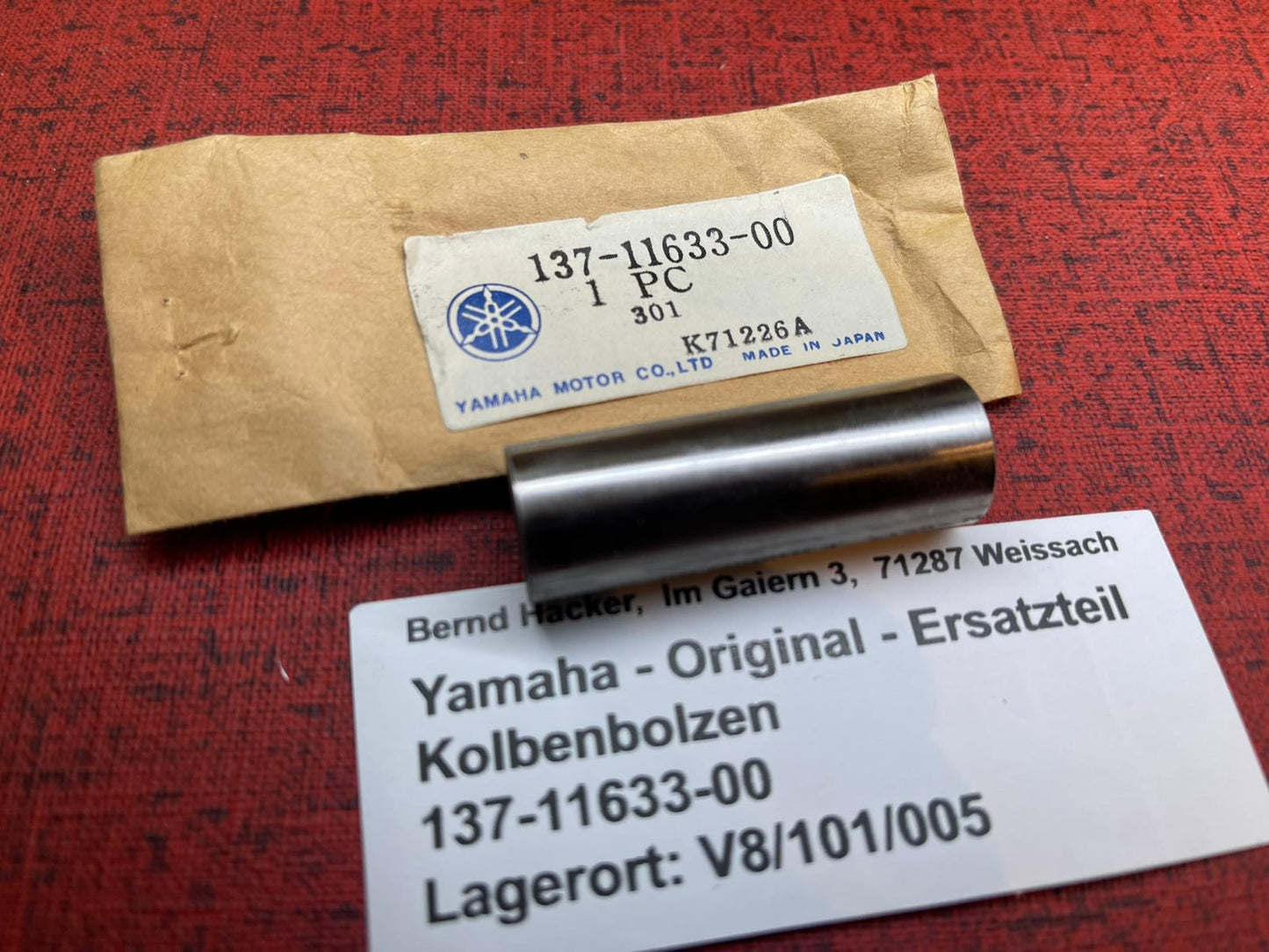 Kolbenbolzen YZ125 YZ 125 Bj. 197 - 1977  Yamaha 137-11633-00 NOS neu (Kopie)