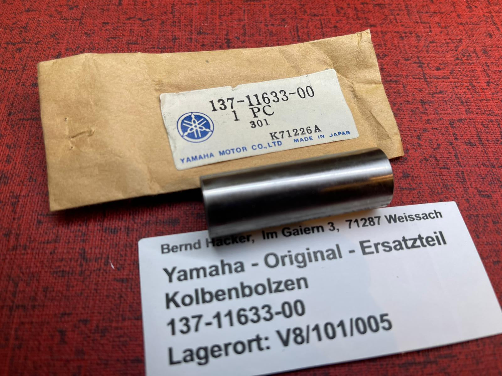 Kolbenbolzen YZ125 YZ 125 Bj. 197 - 1977  Yamaha 137-11633-00 NOS neu (Kopie)
