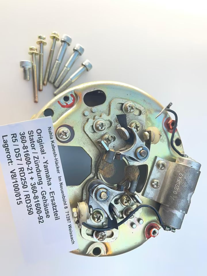 Stator Gehäuse Zündeinheit RD250 RD350 Bj. 1970 - 1976 Original Yamaha 360-81600-21