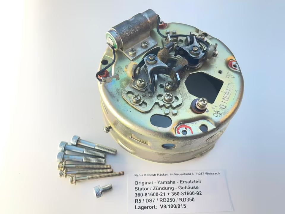 Stator Gehäuse Zündeinheit RD250 RD350 Bj. 1970 - 1976 Original Yamaha 360-81600-21