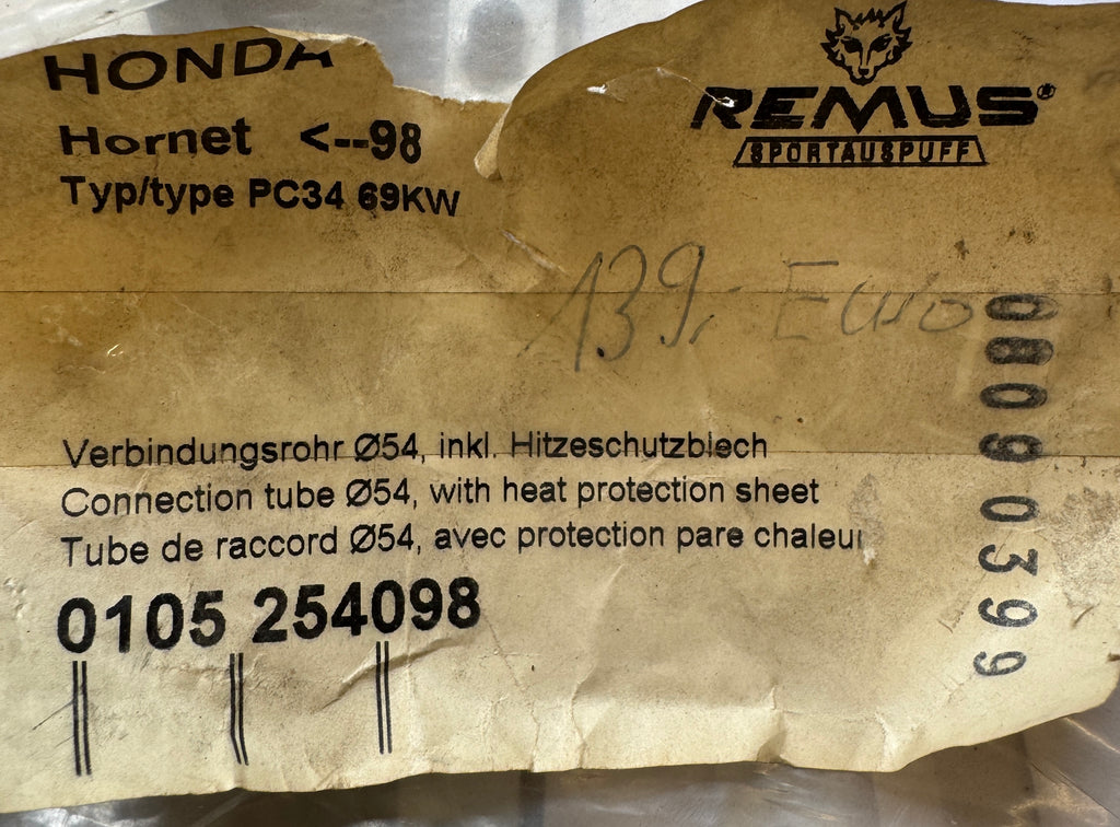 Remus Verbindungsrohr mit Hitzeschutzblech Honda Hornet CB600F Neu