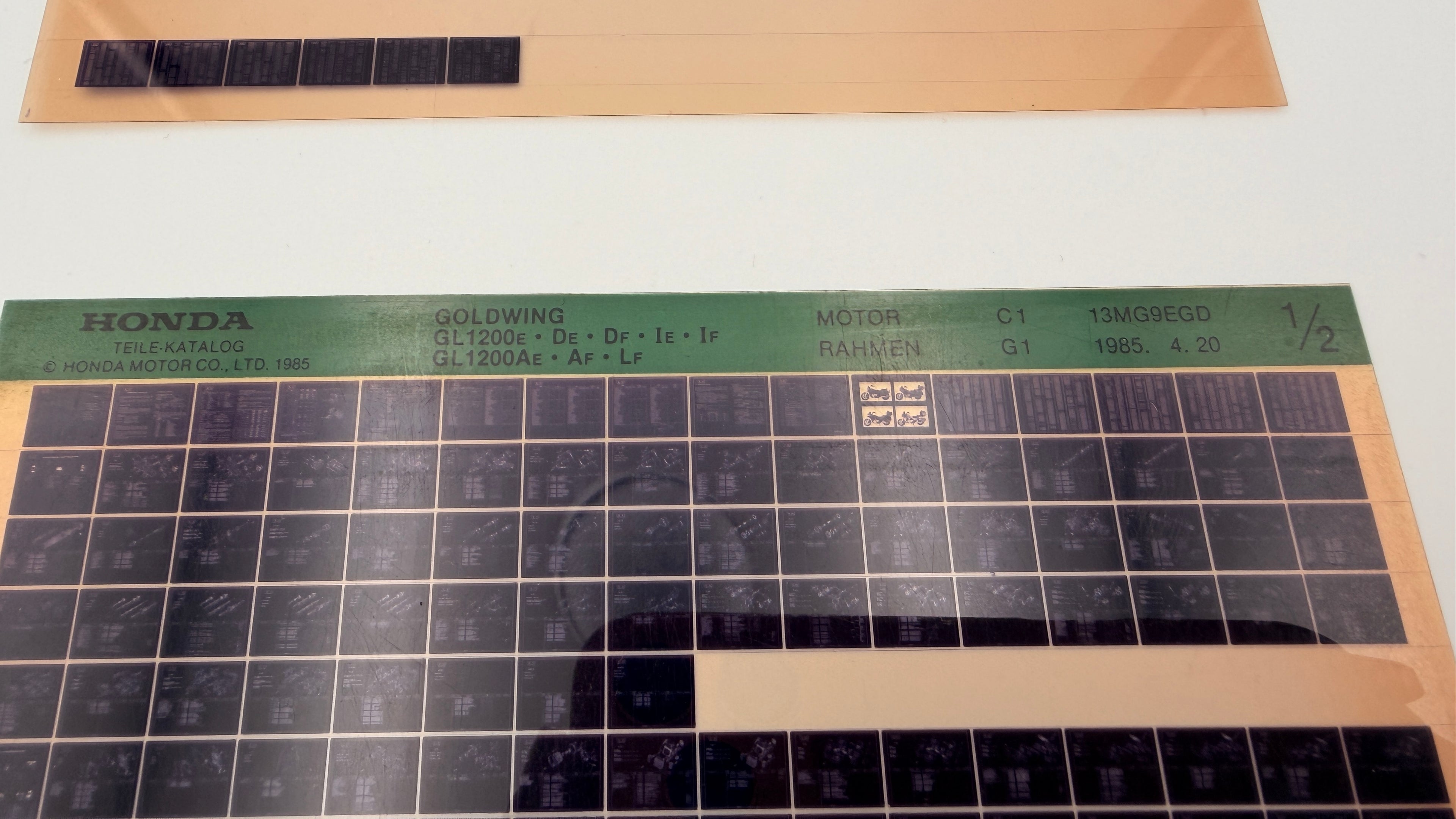 Microfich Ersatzteilliste für GL 1200 / GL1200 D / Aspencade  Baujahr 1984 - 1985