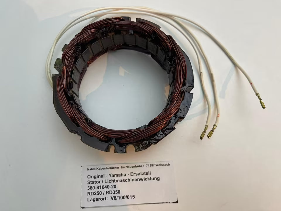 Original Yamaha Stator Lichtmaschine 360-81640-20 | RD 250 350 DS7 R5 (1970-1975) – New Old Stock
