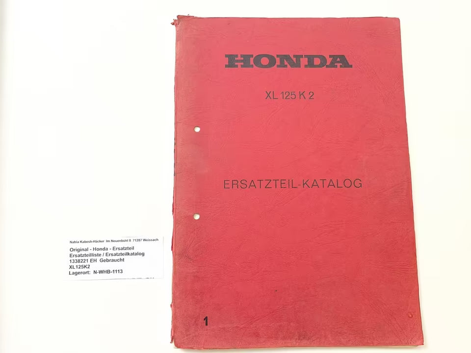 Ersatzteilkatalog XL125K XL 125 K K2 Baujahr 1976 Honda Ersatzteilliste