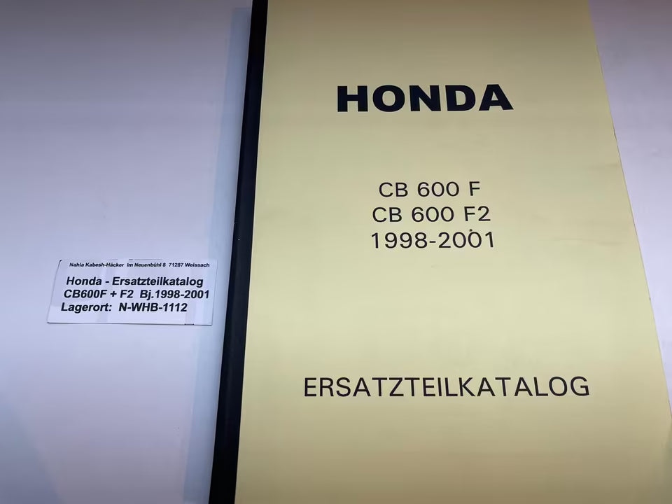 Ersatzteilkatalog CB600F CB 600 F F2 Hornet Bj. 1998 - 2001 Honda Ersatzteilliste