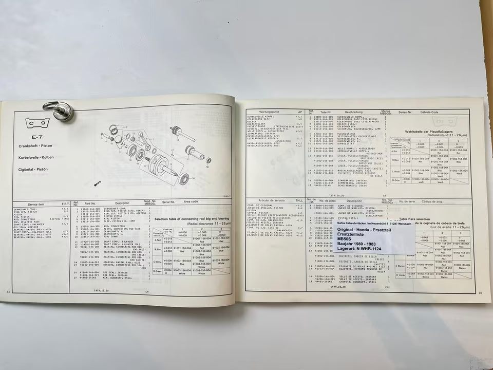 Ersatzteilkatalog MB50S MB 50 S Baujahr 1980 - 1983 Honda Ersatzteilliste