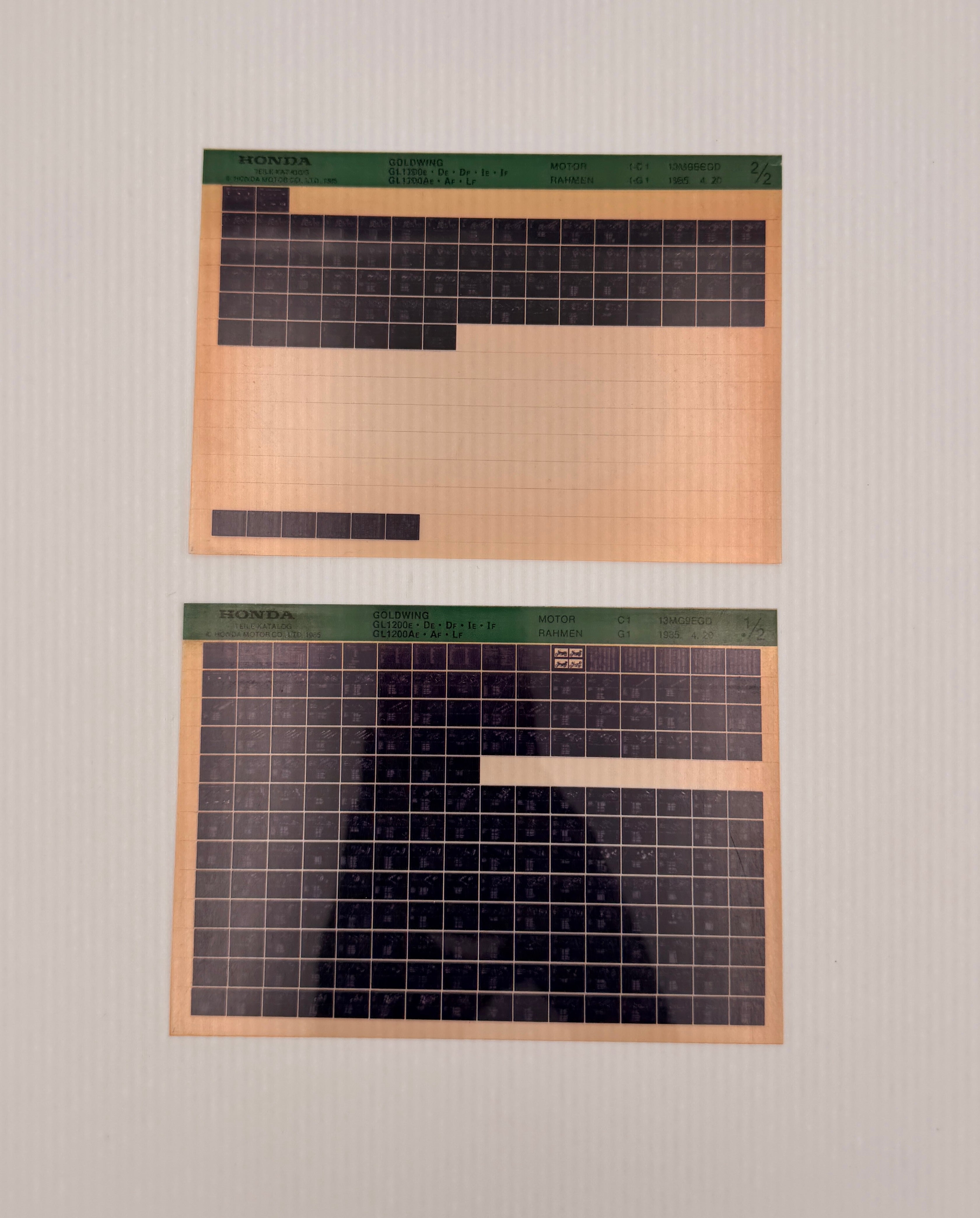 Microfich Ersatzteilliste für GL 1200 / GL1200 D / Aspencade  Baujahr 1984 - 1985