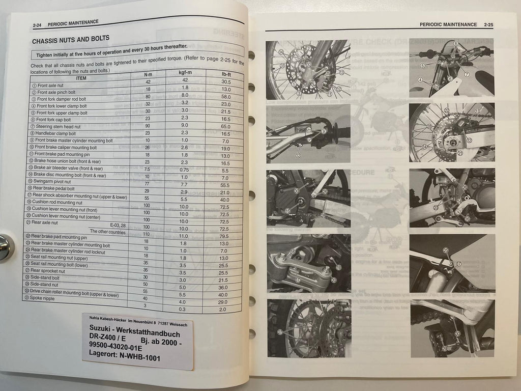 Werkstatthandbuch Suzuki DR-Z400  Bj. ab 2000 -