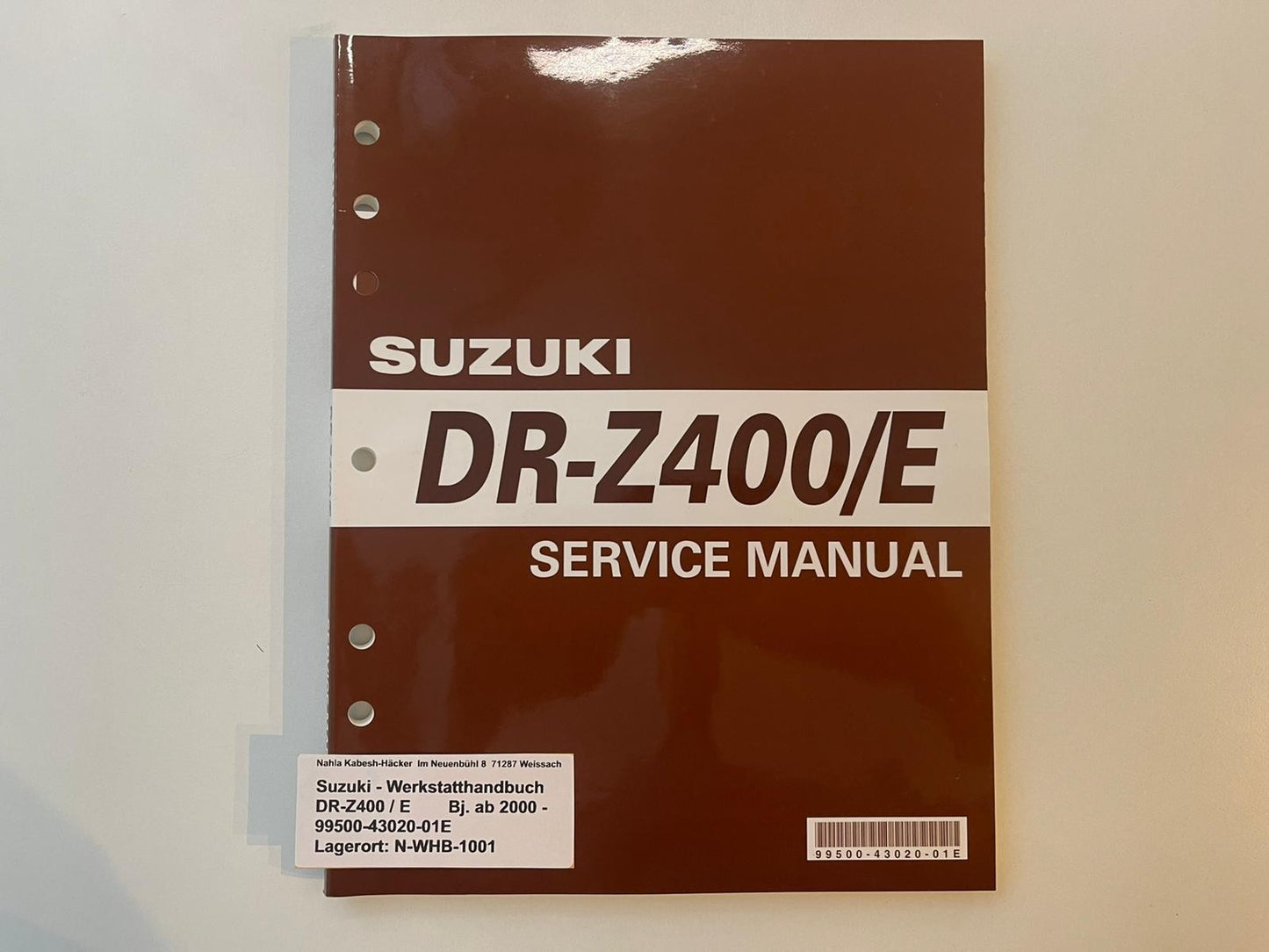 Werkstatthandbuch Suzuki DR-Z400  Bj. ab 2000 -