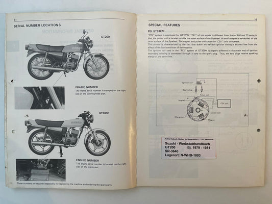 Werkstatthandbuch Suzuki GT200 GT 200 Bj. 1979 - 1981