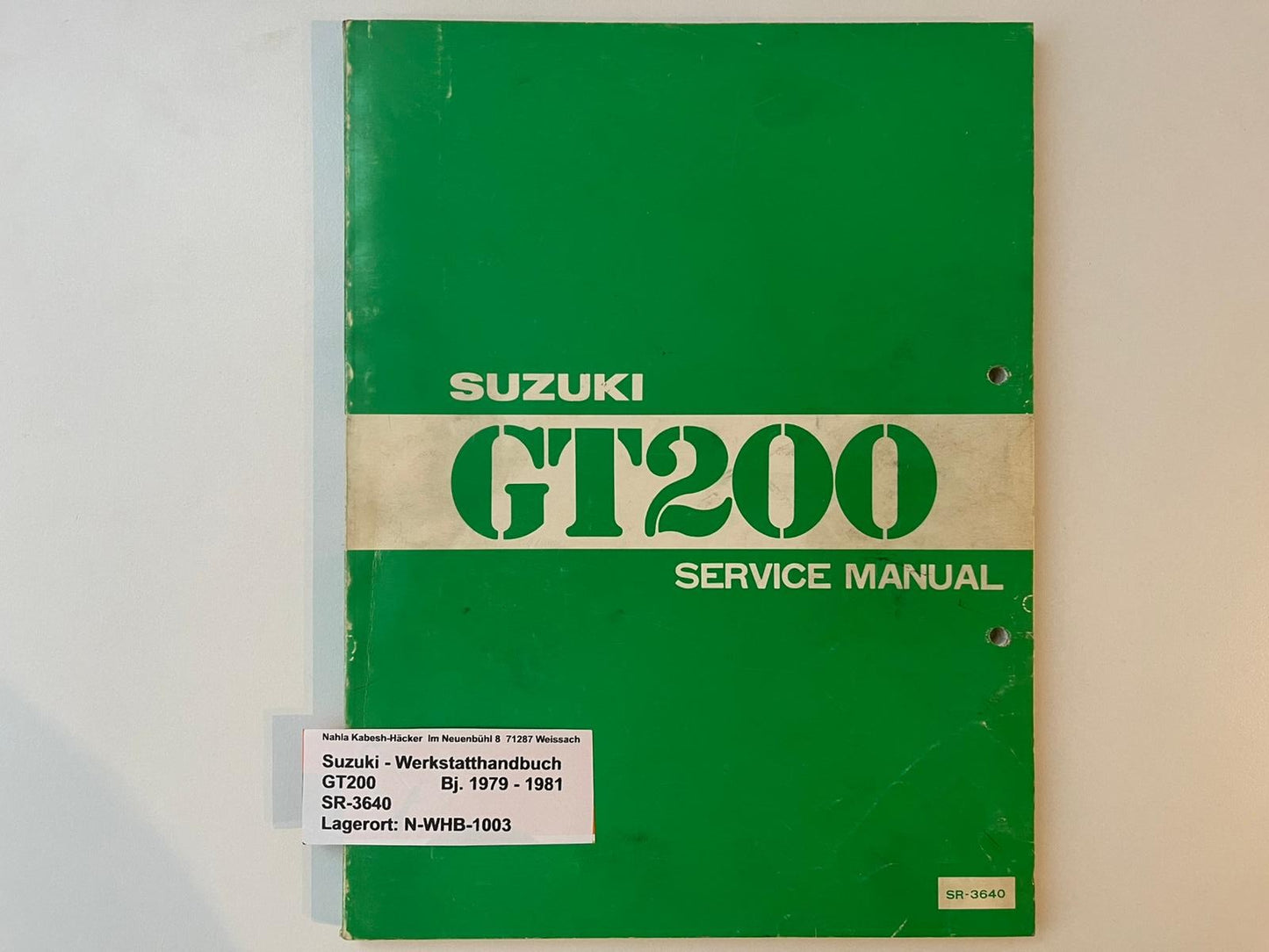 Werkstatthandbuch Suzuki GT200 GT 200 Bj. 1979 - 1981
