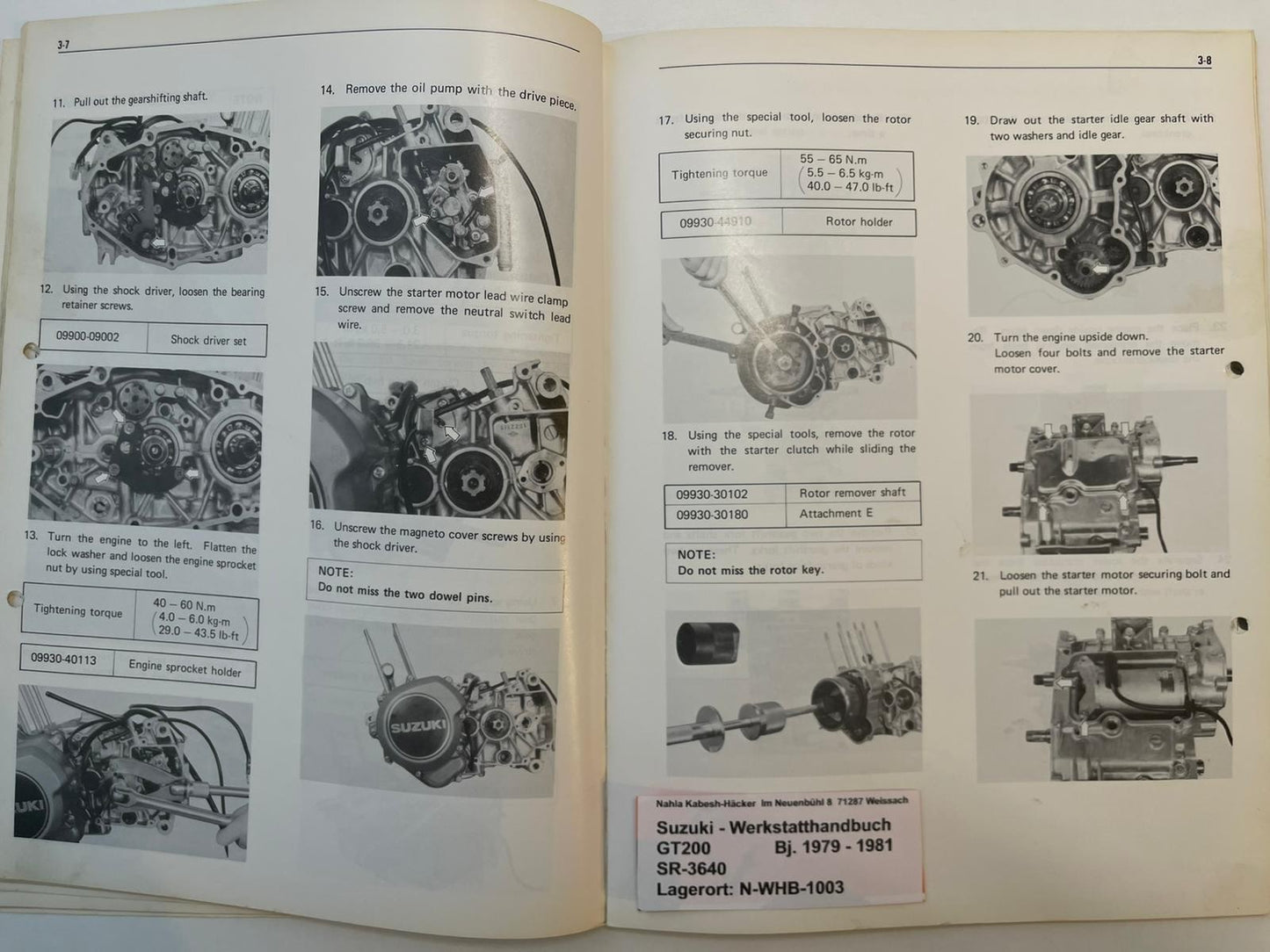 Werkstatthandbuch Suzuki GT200 GT 200 Bj. 1979 - 1981