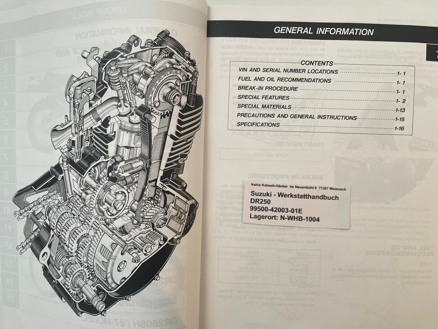 Werkstatthandbuch Suzuki DR250 DR 250 Bj. 1981 - 1987