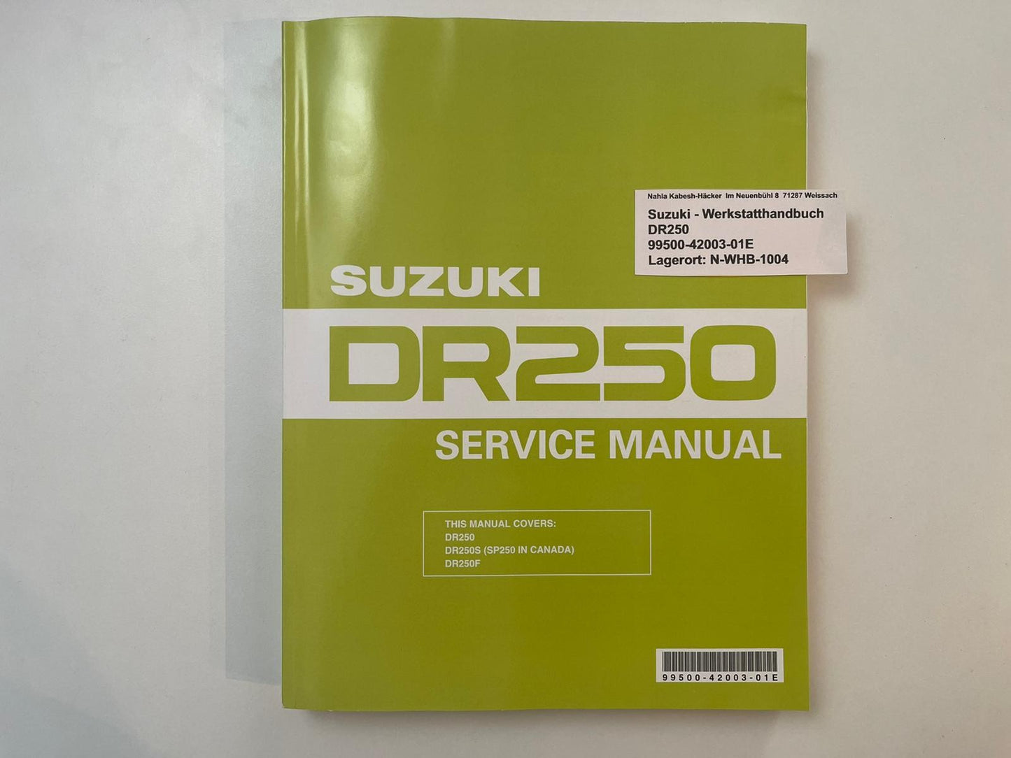 Werkstatthandbuch Suzuki DR250 DR 250 Bj. 1981 - 1987